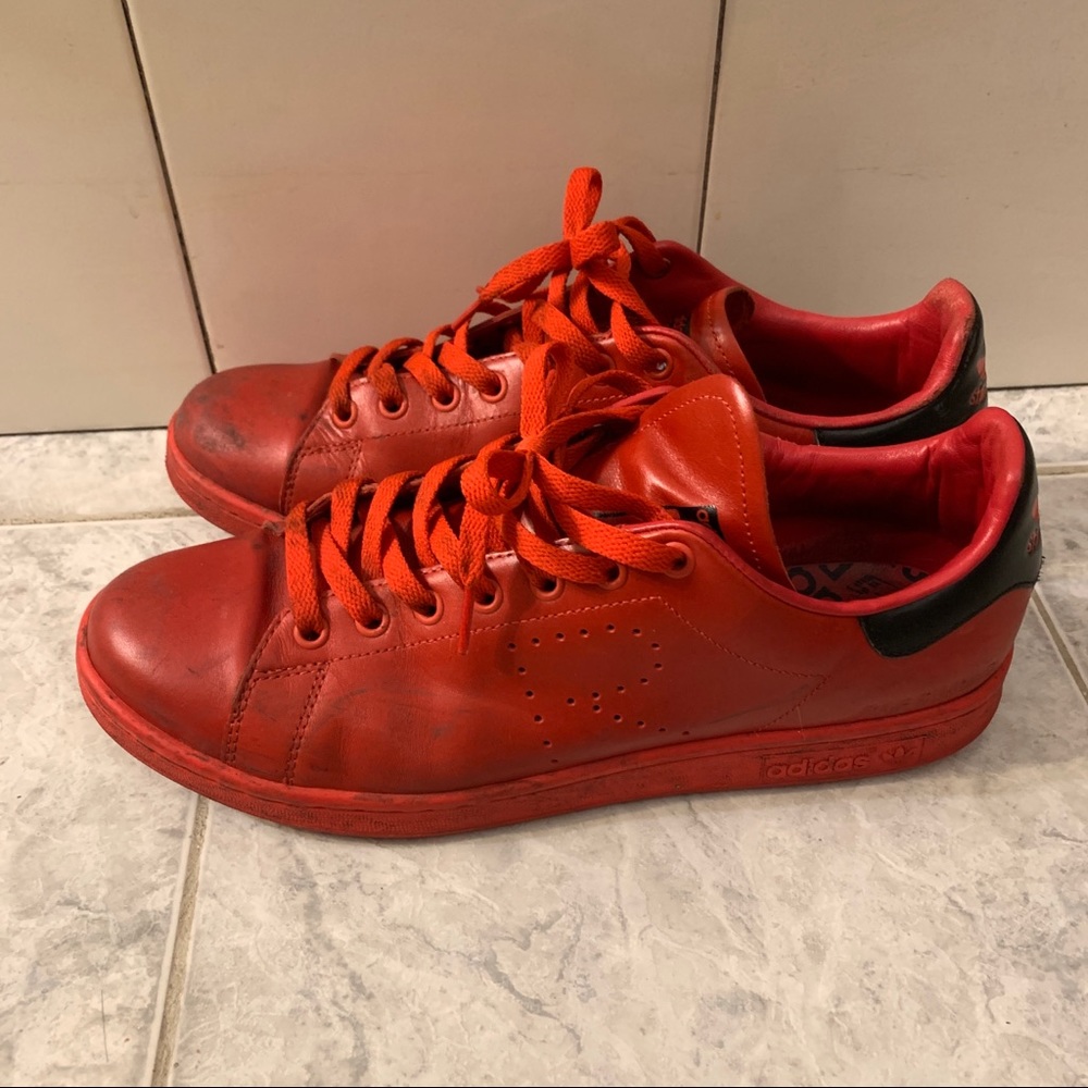 Raf Simons x Stan Smith Red Sneakers Adidas Size 10.5 - Picture 5 of 11